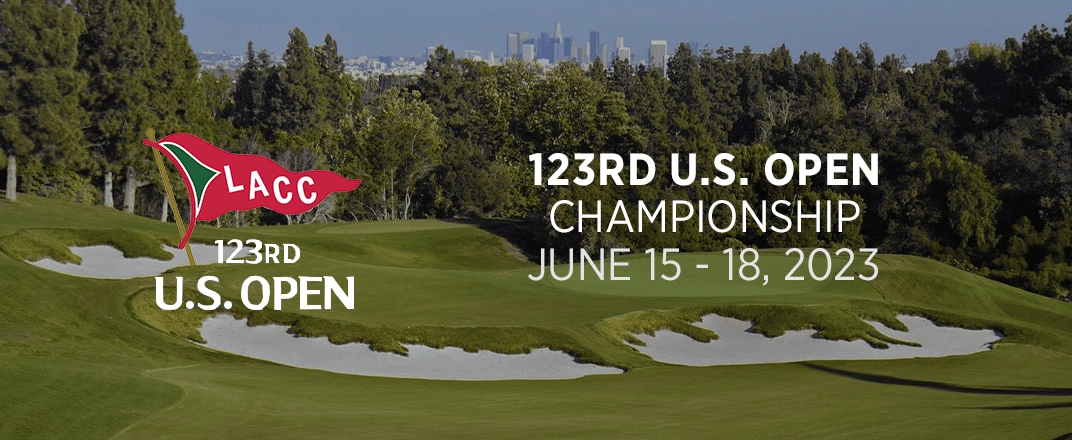 123rd US Open Golf Championship, June 15-18, 2023Los Angeles County Club w/ image of the course in front of the LA City skyline